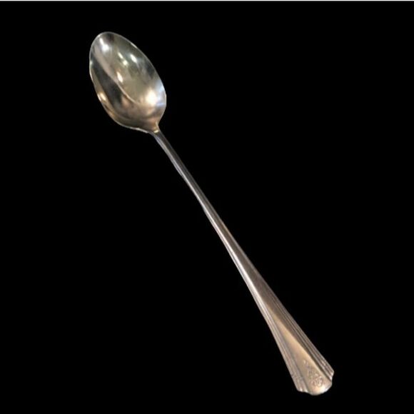 Antique 1933 Camden BIRCHMONT Pattern Iced Tea Spoon Silver Plate 7.5" L - Picture 2 of 6